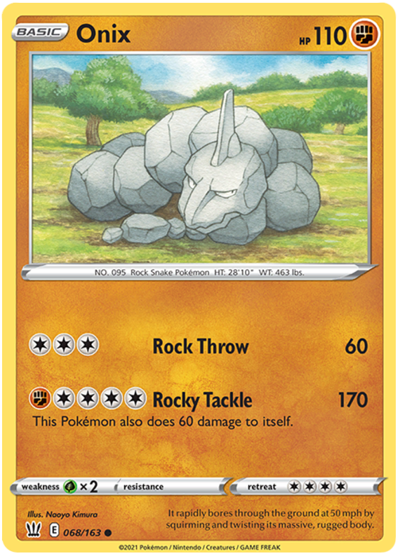 ground type pokemon card Onix (068/163) [Sword & Shield: Battle Styles] – Hoot4Loot Check out this beautiful 拡張パック「ステラミラクル」 Style:Food and Fellowship (Green - Black - White)