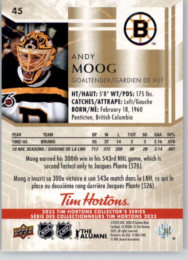 2023 Upper Deck Tim Hortons Andy Moog #45 [Tim Hortons]