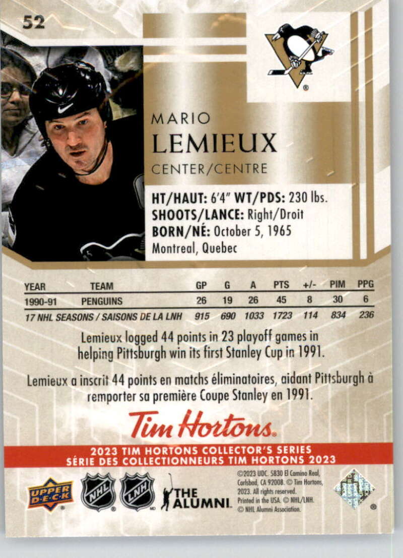 2023 Upper Deck Tim Hortons-Mario Lemieux Legends #52 [Tim Hortons]