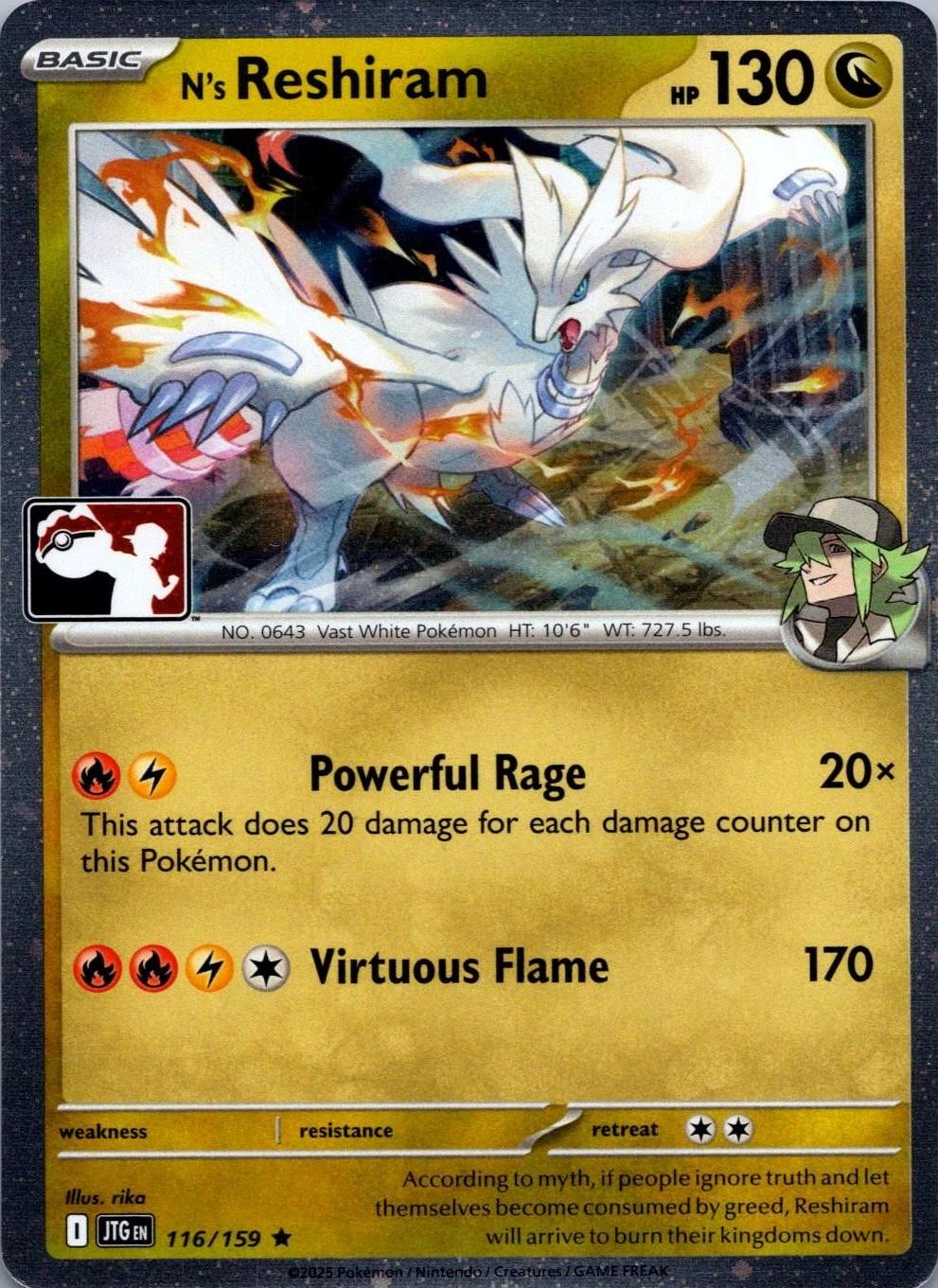 Journey Together - N's Reshiram [Prize Pack Cosmos Holo]