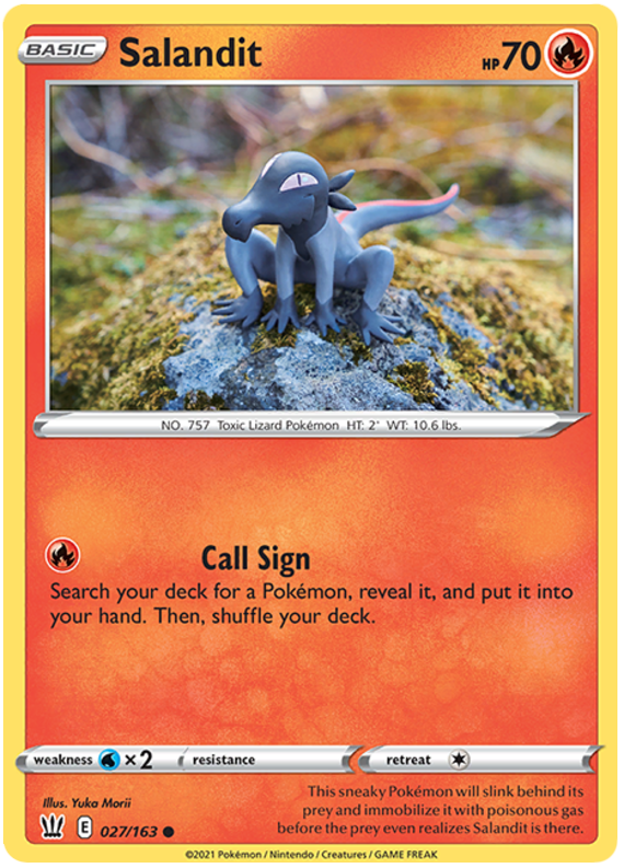 Salandit (027/163) [Sword & Shield: Battle Styles][Yuka Morii]