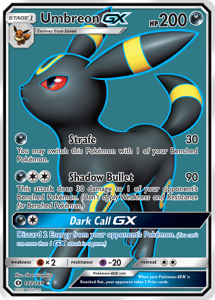 Umbreon GX (142/149) [Soleil et Lune : Ensemble de base] 