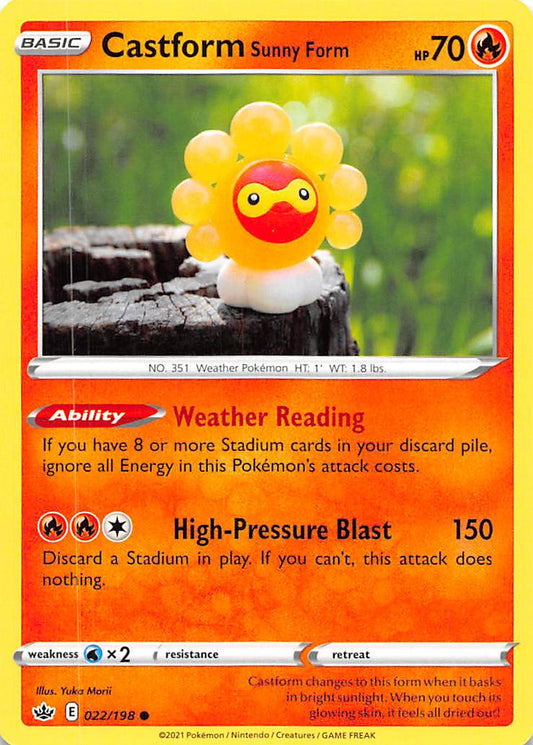 Castform Sunny Form (022/198) [Sword & Shield: Chilling Reign][Yuka Morii]