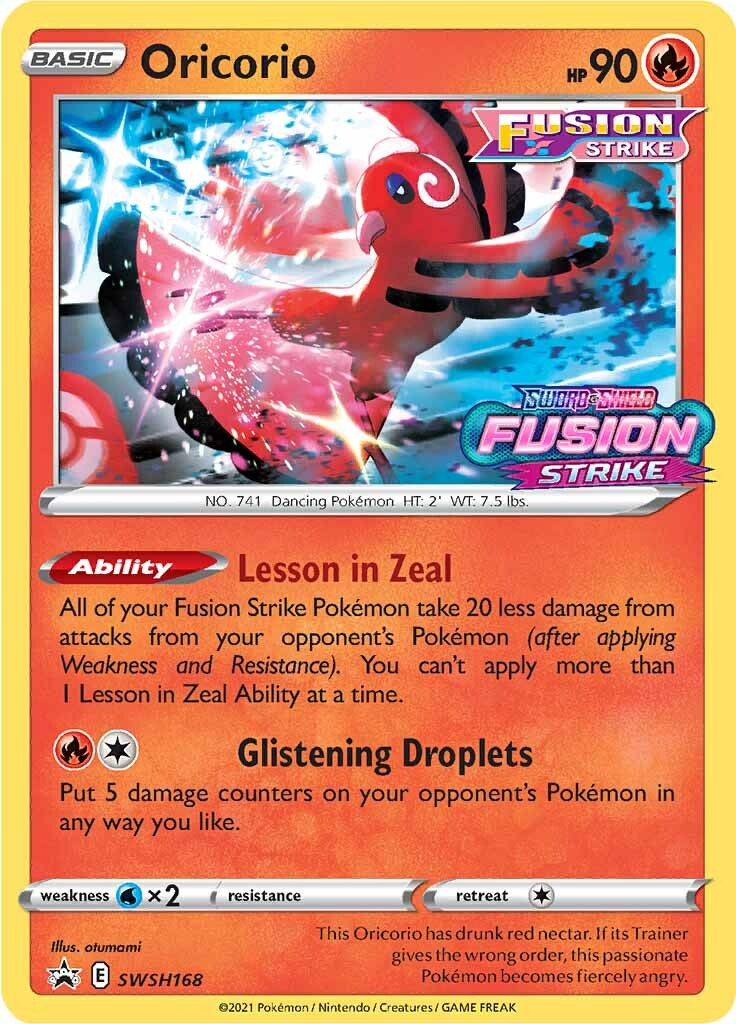 Oricorio (SWSH168) (Promo d'Avant-première) [Épée et Bouclier : Promos Black Star] 