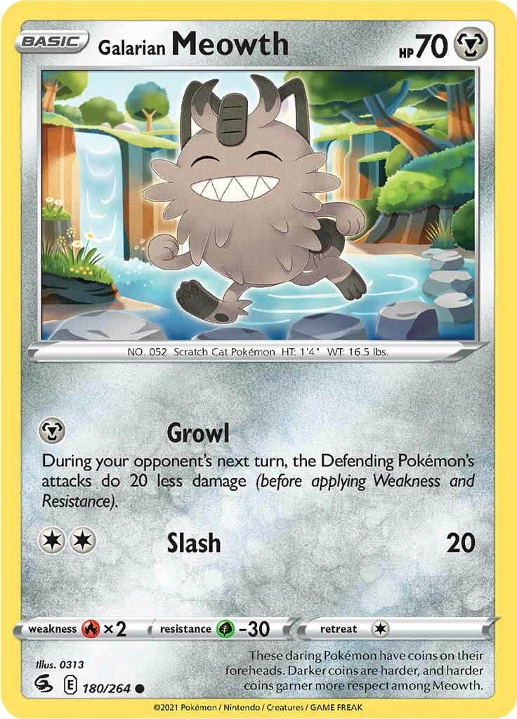 Galarian Meowth (180/264) [Épée et bouclier : Frappe de fusion] 