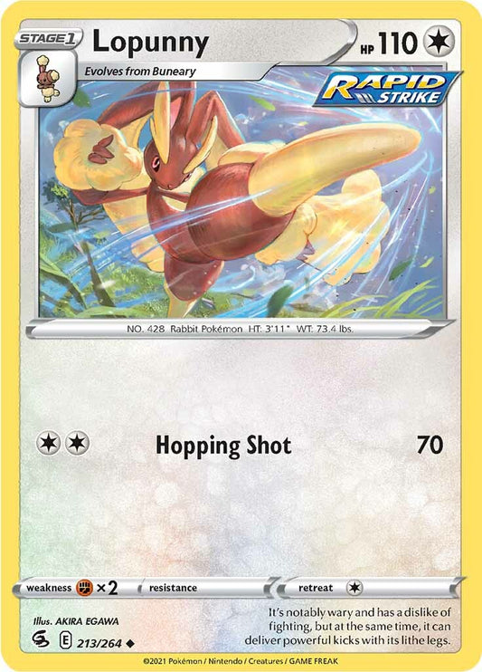 Lopunny (213/264) [Épée et bouclier : Frappe de fusion] 