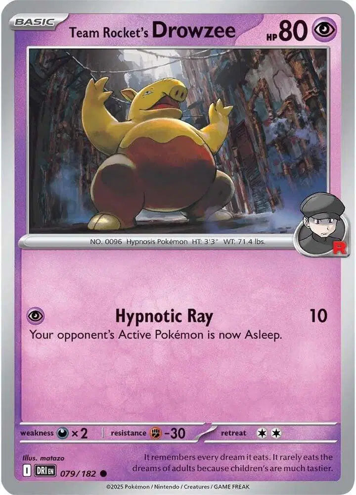Team Rocket's Drowzee [Reverse Holo]