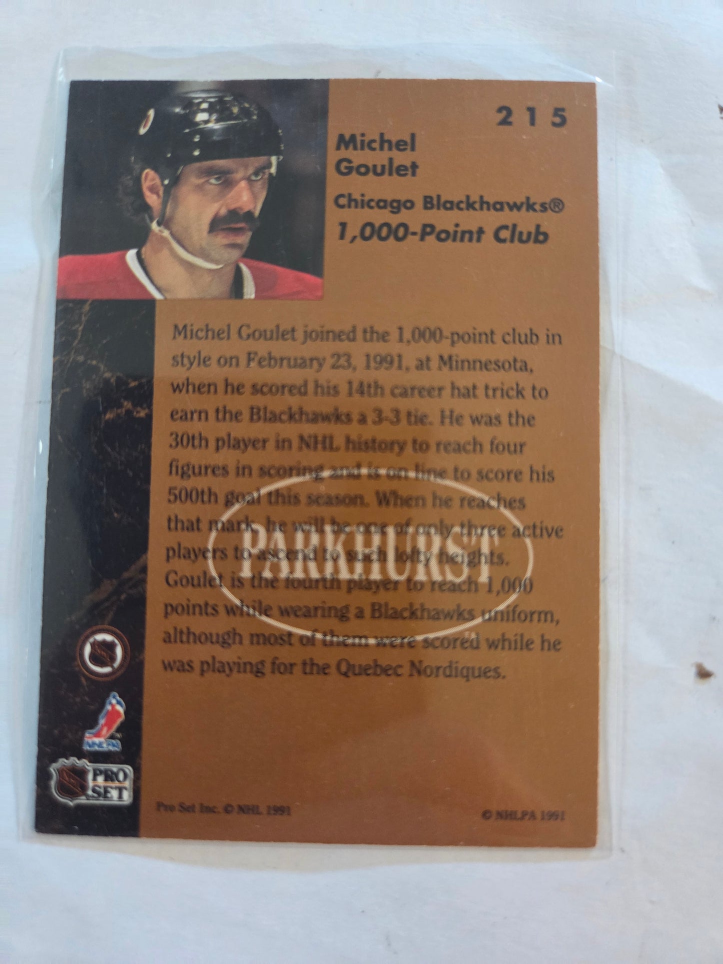 Michel Goulet NHL Pro Set Parkhurst 1000 Point Club #215 [Chicago Blackhawks]