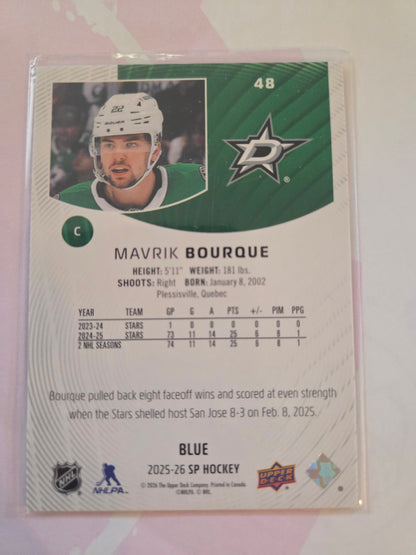 Mavrik Bourque Blue SP Hockey #48 [Dallas Stars]