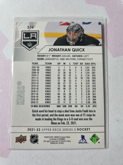 Jonathan Quick Upper Deck Series 2 #336 [Los Angeles Kings]