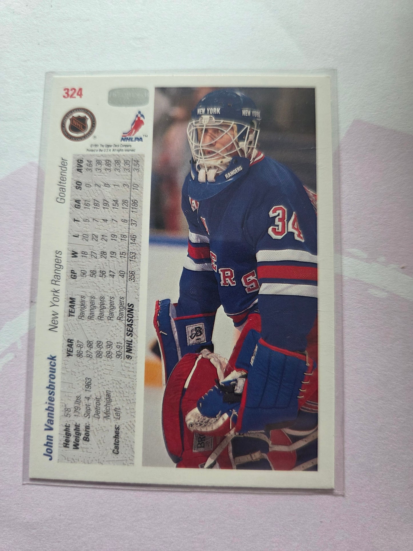 John Vanbiesbrouck 91/92 Score #324
