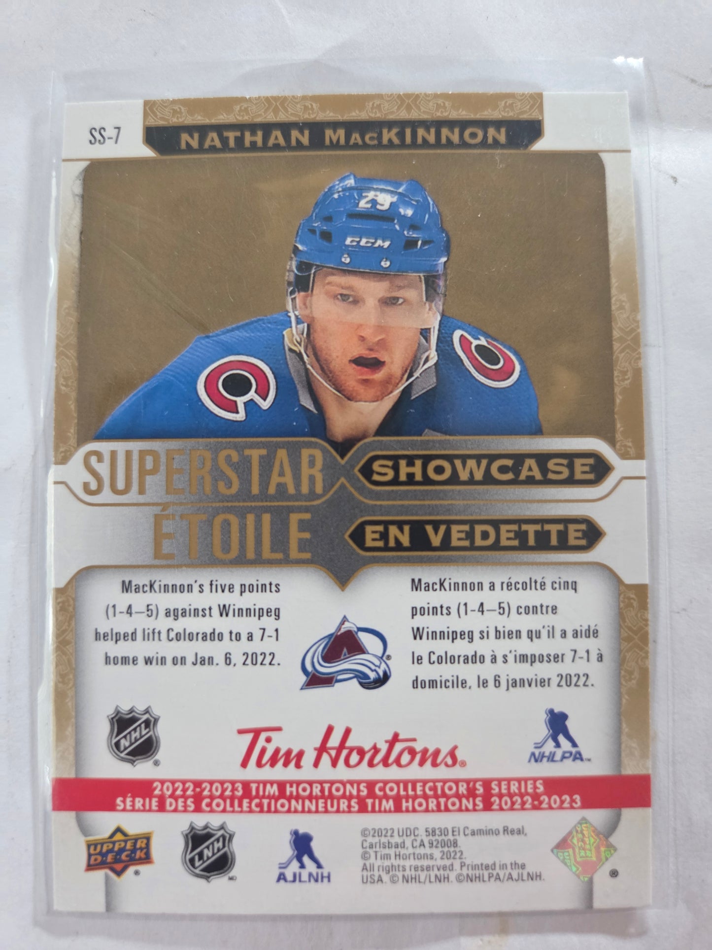 Nathan MacKinnon Upper Deck Superstar Showcase [Colorado Avalanche]