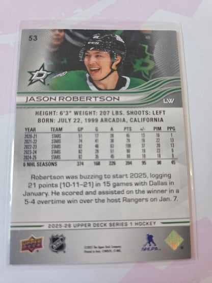 Jason Robertson Upper Deck Series 1 #53 [Dallas Stars]