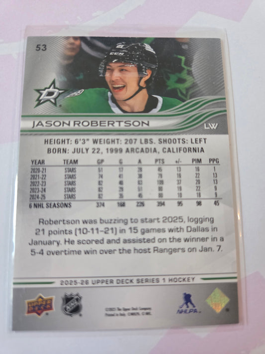 Jason Robertson Upper Deck Series 1 #53 [Dallas Stars]