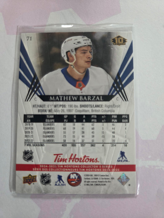 Mathew Barzal Upper Deck 10th Edition #71 [New York Islanders]