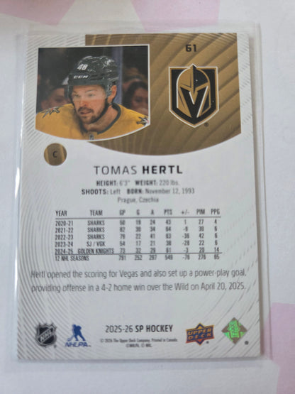 Tomas Hertl SP Hockey #61 [Las Vegas Golden Knights]