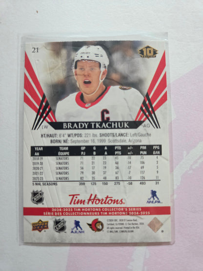 Brady Tkachuk Upper Deck 10th Edition #21 [Ottawa Senators]