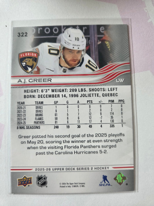 A.J. Greer Upper Deck Series 2 #322 [Florida Panthers]