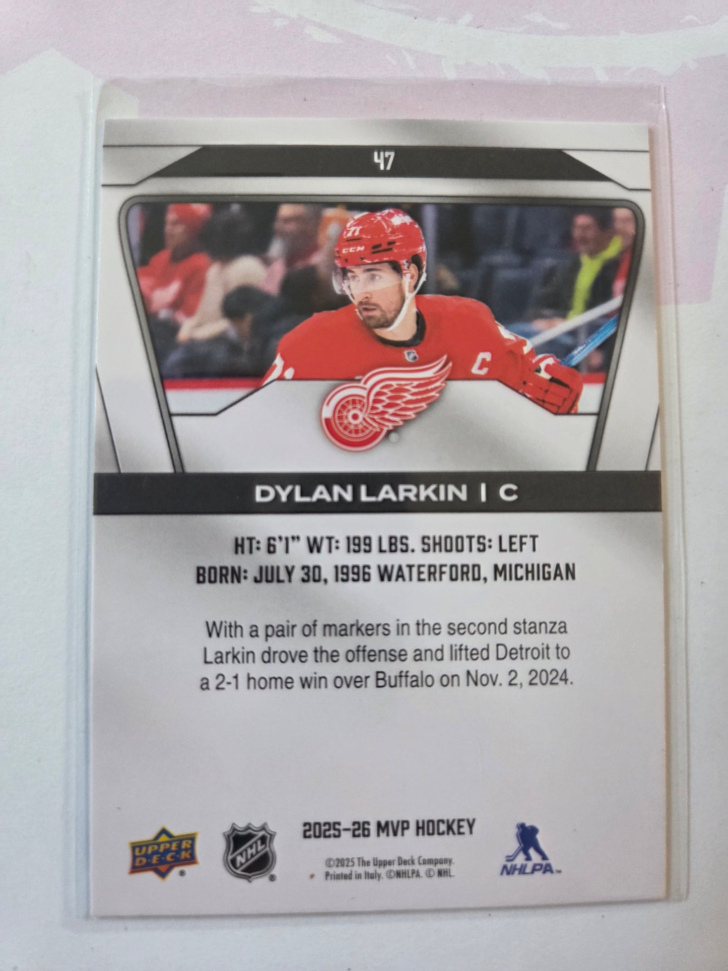 Dylan Larkin Upper Deck MVP Hockey #47 [Detroit Red Wings]