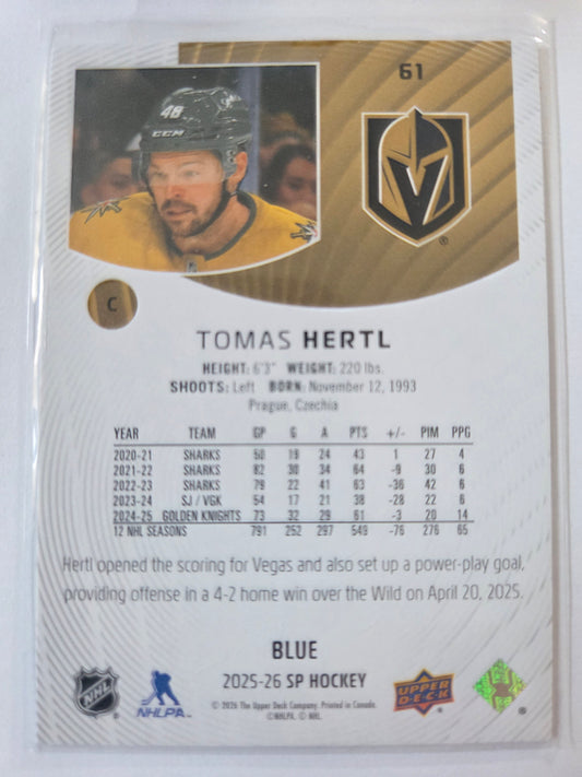 Tomas Hertl Blue SP Hockey #61 [Las Vegas Golden Knights]