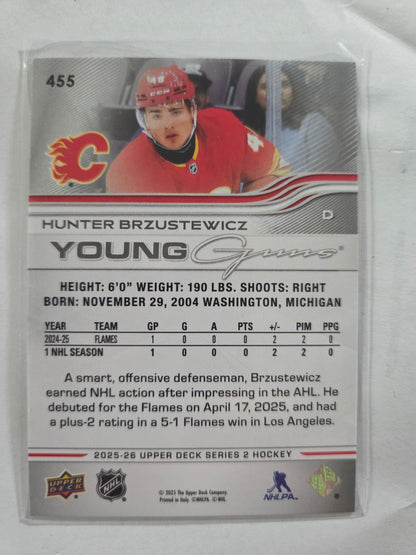 Hunter Brzustewics Upper Deck Series 2 Young Guns #455 [Calgary Flames]
