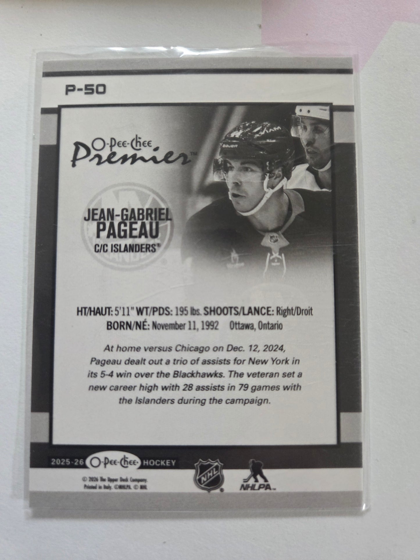 Jean-Gabriel Pageau O-Pee-Chee Premier Hockey [New York Islanders]