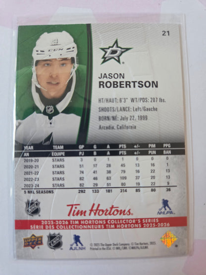 Jason Robertson Upper Deck Tim Hortons #21 [Dallas Stars]