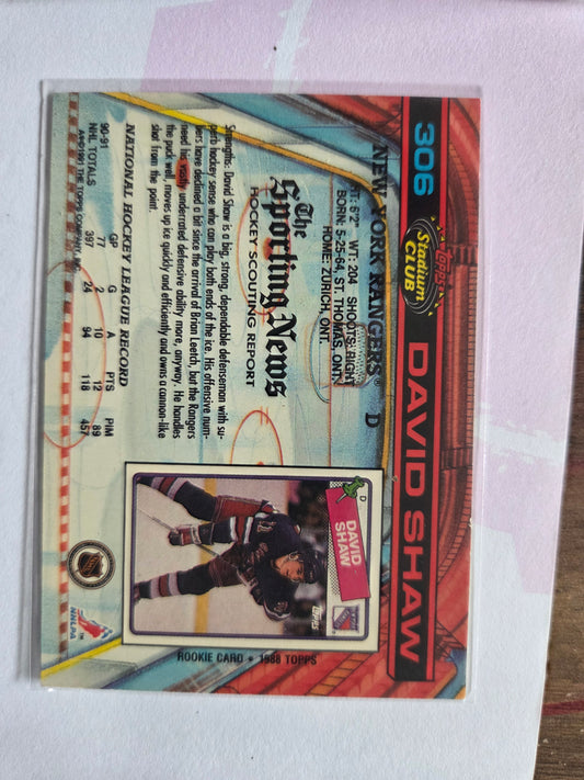 David Shaw Topps Stadium Club #306 [New York Rangers]