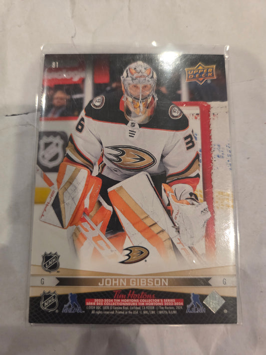 Troy Terry/John Gibson Upper Deck Tim Hortons #81 [Anaheim Ducks]