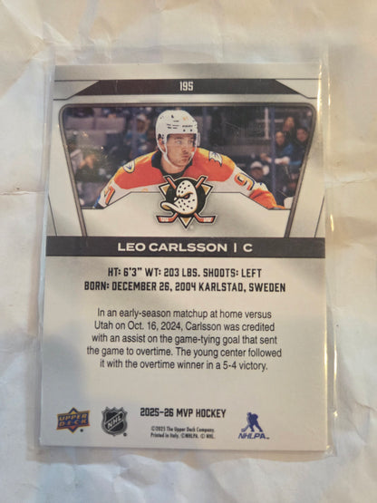 Leo Carlsson Upper Deck MVP #195 [Anaheim Ducks]