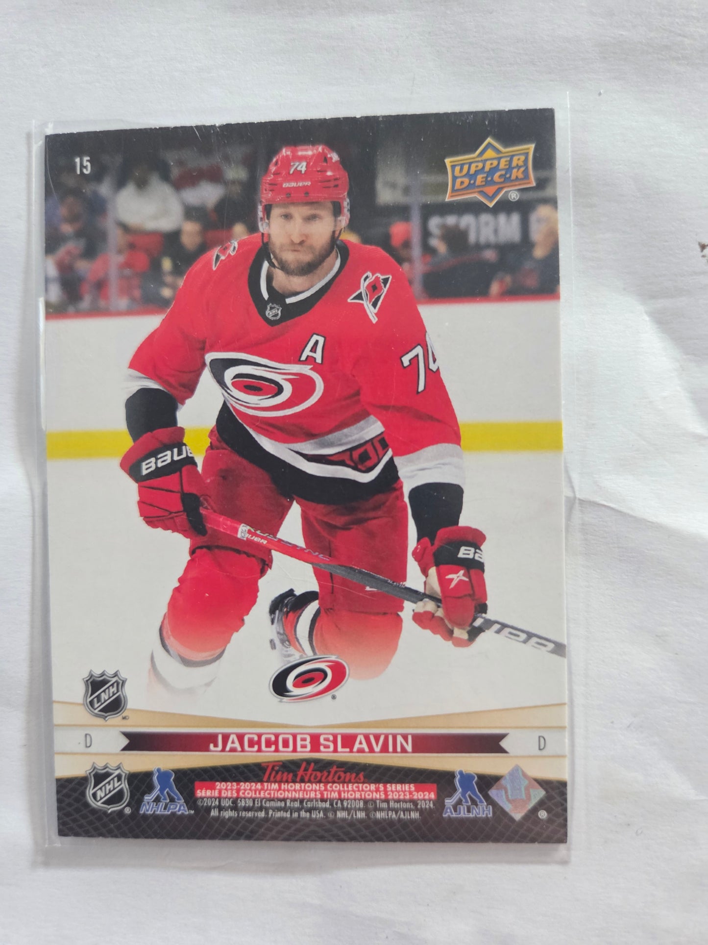 Brent Burns/Jaccob Slavin Tim Hortons Upper Deck #15 [Carolina Hurricanes]