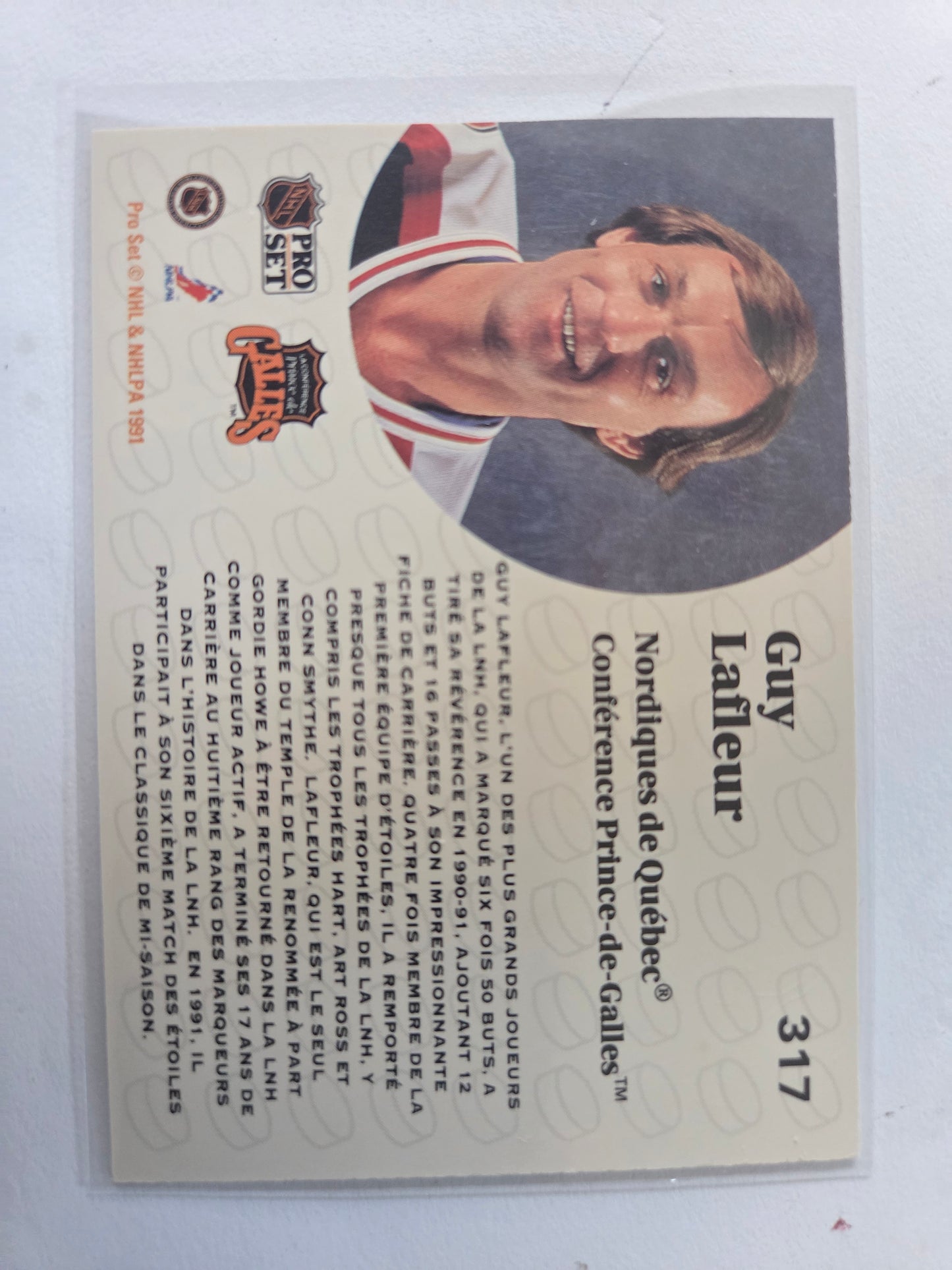 Guy Lafleur French NHL Pro Set #317 [Quebec Nordiques]