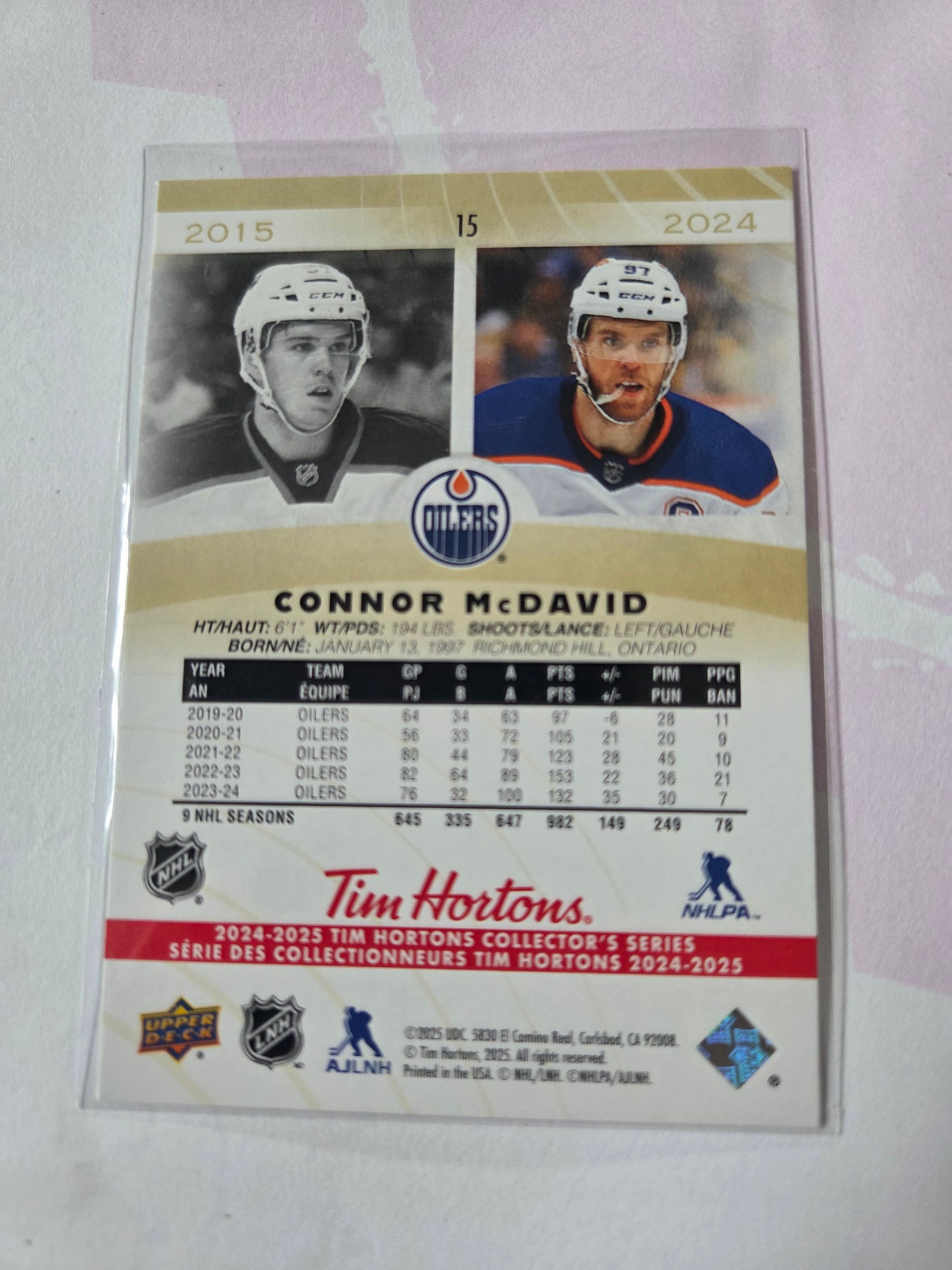 Connor McDavid Upper Deck Tim Hortons #15 [Edmonton Oilers]