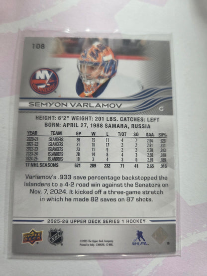 Semyon Varlamov Upper Deck Series 1 #108 [New York Islanders]