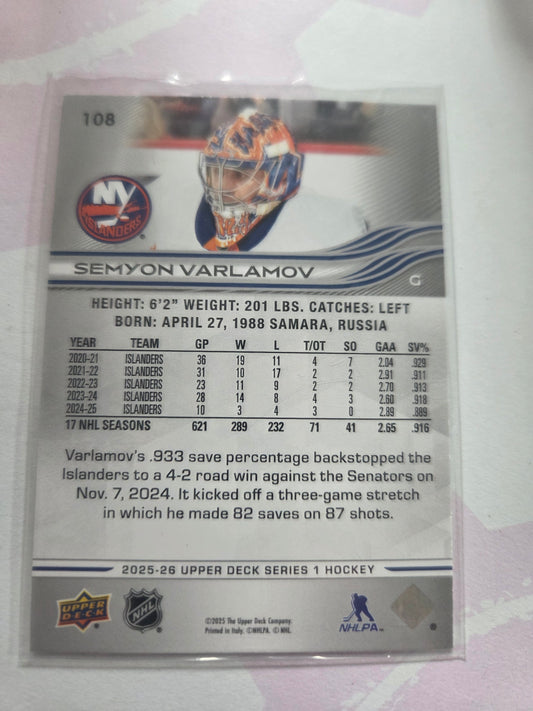 Semyon Varlamov Upper Deck Series 1 #108 [New York Islanders]