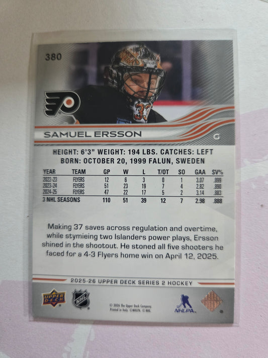 Samuel Ersson Upper Deck Series 2 #380 [Philadelphia Flyers]