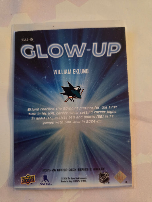 William Eklund Upper Deck Series 2 Glow Up [San Jose Sharks]