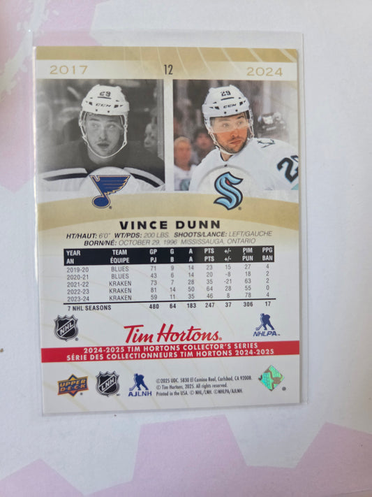 Vince Dunn Tim Hortons Upper Deck #12 [Seattle Kraken]