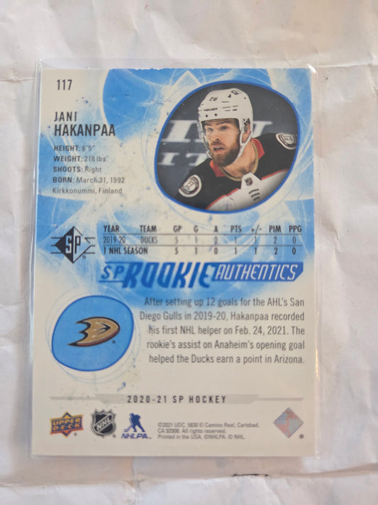 Jake Hakanpaa Blue SP Rookie Authentics #117 [Anaheim Ducks]