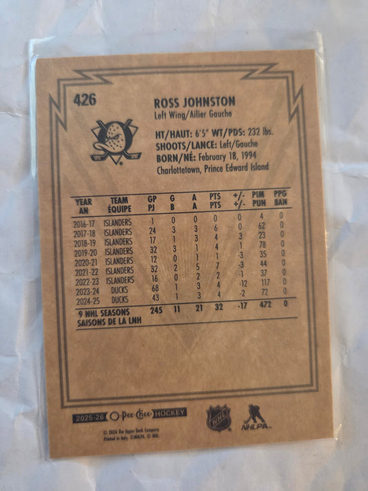 Ross Johnston O-Pee-Chee #426 [Anaheim Ducks]
