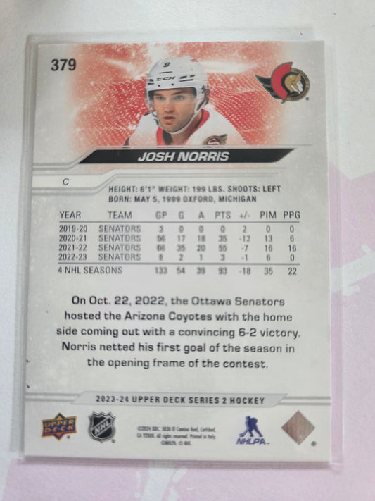 Josh Norris Upper Deck Series 2 #379 [Ottawa Senators]