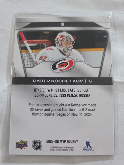 Pyotr Kochetkov Upper Deck MVP Hockey #16 [Carolina Hurricanes]