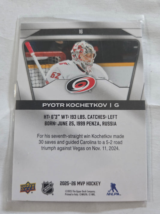 Pyotr Kochetkov Upper Deck MVP Hockey #16 [Carolina Hurricanes]
