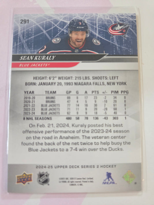 Sean Kuraly Upper Deck Series 2 #291 [Columbus Blue Jackets]