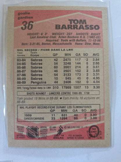 Tom Barrasso O-Pee-Chee Hockey #36 [Pittsburgh Penguins]