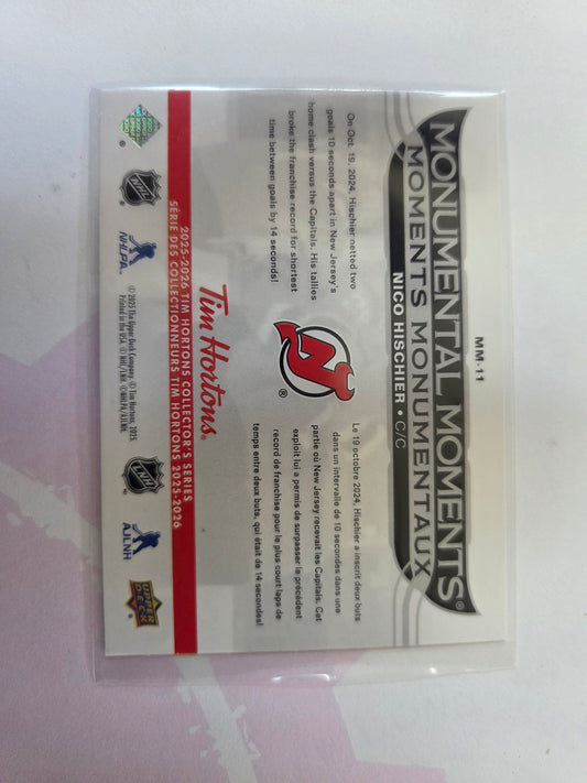 Nico Hischier Upper Deck Monumental Moments [New Jersey Devils]