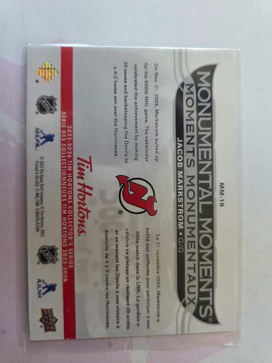 Jacob Markstrom Upper Deck Monumental Moments [New Jersey Devils]