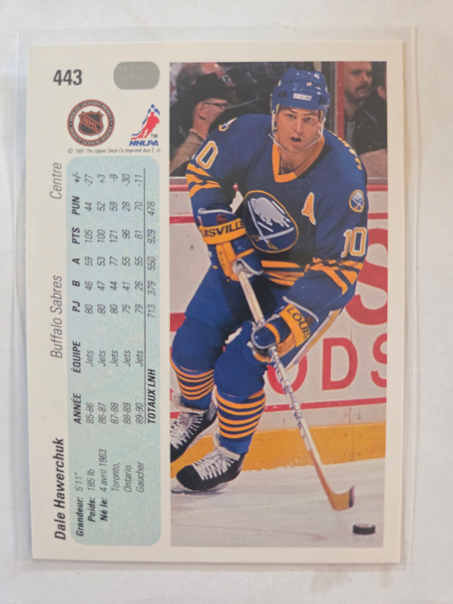 Dale Hawerchuk 90/91 Upper Deck #443 [Buffalo Sabres]