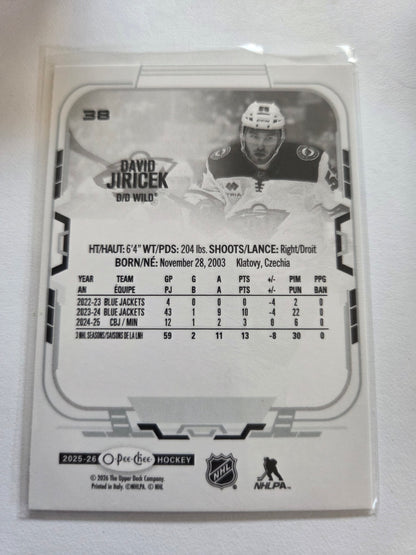 David Jiricek O-Pee-Chee Hockey #38 [Minnesota Wild]