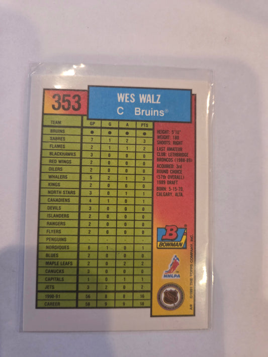 Wes Walz Bowman #353 [Boston Bruins]